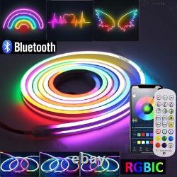 1-20M DC 12V RGB RGBIC Neon LED Light Strip Flexible Silicone Tube Light Remote