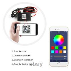 1 Pair H7 RGB DRLs LED Headlights Phone APP Control Waterproof Color Changing