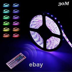 10/20/30M 5050 RGB LED Color changing Strip Super Bright Light With Adapter CA