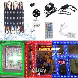 10-200ft RGB 5050 SMD LED Module Light Storefront Window Sign Lamp +Remote+Power