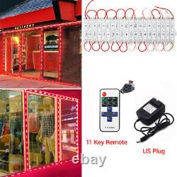 10-500FT 5050SMD 3 LED Module Light STORE FRONT Window Sign Lamp+Remote+US Power