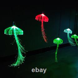 10 Pcs Jellyfishs Colorful Fiber Optic Led Chandeliers Decoration Lights