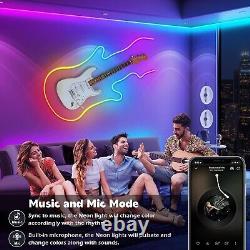 100Ft RGB Neon Rope Lights with App/Remote Control Music Sync LED Decoration