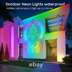 100Ft RGB Neon Rope Lights with App/Remote Control Music Sync LED Decoration