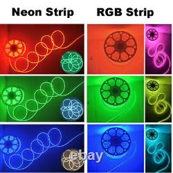 100M SMD 5050 RGB LED Strip Lights Waterproof IP65 Kitchen Rope Lamp AC 110V