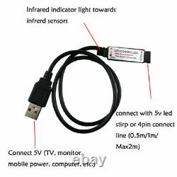100X 5050 RGB LED Light Strip TV Room Background Lamp Decor USB Remote Control2M
