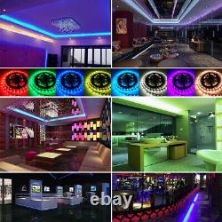 100ft 50ft Rooms Bar LED Strip Lights 5050 with Remote Color Changing Power Kits