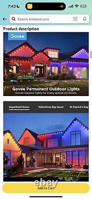 100ft Govee Permanent Outdoor Lights Smart RGBIC Lights NEW BOX