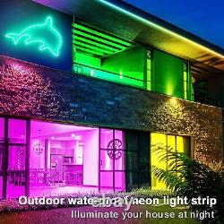 100ft RGB LED neon Rope Lights LED neon Lights with Remote/APP Control 24V IP65