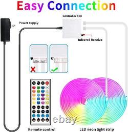 100ft RGB LED neon Rope Lights LED neon Lights with Remote/APP Control 24V IP65