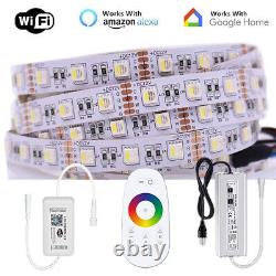 10100FT/Roll RGBW 4 in 1 LED WiFi Music Sync Waterproof 5050 LED Tape Light 24V