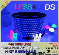 110V 120V Bluetooth LED Strip Light RGB+W Holiday 5050 flexible up to 330ft