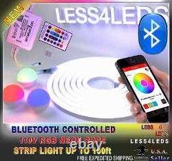 110V 120V Bluetooth RGB+W Outdoor Flex LED Strip Light With 750W Controller