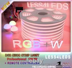 110V 120V Led Neon Rope Lights 50m RGB+W Flexible waterproofed Led Strip Light