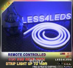 110V 120V Led Neon Rope Lights 50m RGB+W Flexible waterproofed Led Strip Light