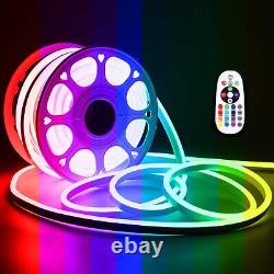 110V / 220V RGB LED Neon Rope Light Strip Multicolor with Remote Controller