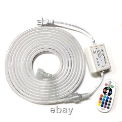 110V / 220V RGB LED Neon Rope Light Strip Multicolor with Remote Controller