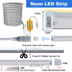 110V LED Neon RGB Strip Lights Waterproof Flexible Lamp Tape Cabinet Kitchen