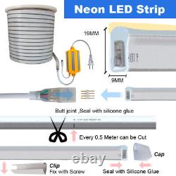 110V Neon LED Strip Flex Rope Light Waterproof Flexible Outdoor RGB 50meter/roll