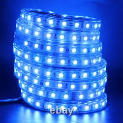 110V RGB 5050 LED Strip Light Waterproof Flexible Rope Lamp Lighting with Remote