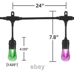 12-Bulb 24 ft. Indoor/Outdoor Plug-In Color Changing LED String Lights with Remo