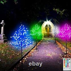 128 LED Cherry Blossom Lighted Tree Color Changing, Artificial Flower Bonsai