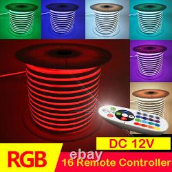 12V RGB LED Neon Rope Light Strip Waterproof Garden Building Holiday Party Decor