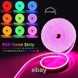 12V RGB LED Neon Rope Light Strip Waterproof Silicone Tube Indoor Outdoor Decor