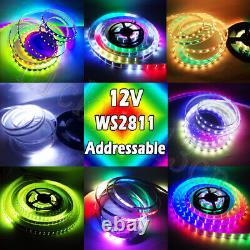 12V WS2811 Addressable 5050 RGB LED Pixel Flexible Strip Light Dream Full Color