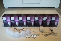 12x Philips hue white and color ambiance A19 E26 (7 NEW + 5 Used) + Hue Bridge