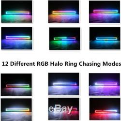 13.5 Off road LED Light Bar Combo RGB Halo Multi Color Changing Chasing 12/14