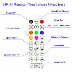 140FT/Roll Waterproof 12V RGB LED Strip Light Flexible RF Remote WiFi Music Sync