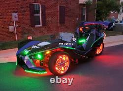 15.5 DOUBLE ROW RGB Color Changing LED Wheel Rings Lights for Polaris Slingshot