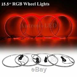 15.5 LED RGB Ring Wheel Lights Color Change with Turn Brake illuminated KIT 4Pcs