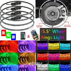 15.5 RGB LED Shifting Change Dream Color Truck Wheel Rings Rim Lights Bluetooth