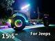 15.5Brightest Double Row Chasing Color Change LEDs Bluetooth Wheel Rings Lights