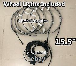 15.5Brightest Double Row Chasing Color Change LEDs Bluetooth Wheel Rings Lights