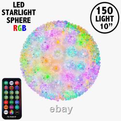 150 Light Outdoor Christmas LED Starlight Sphere, 10 Diameter