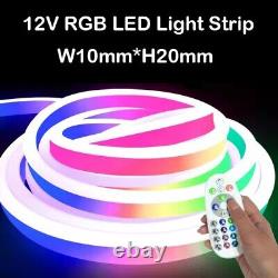 150ft 12V RGB LED Neon Rope Light Strip Waterproof In/Outdoor Floor Garden Decor