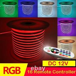 150ft 12V RGB LED Neon Rope Light Strip Waterproof In/Outdoor Floor Garden Decor