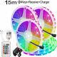 16.4-65.6ft LED Strip Bluetooth 5050 RGB Lights Fairy Room Remote Color Changing