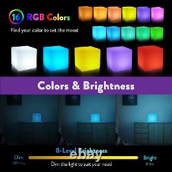 16 RGB Colors 4 Modes Waterproof Rechargeable LED Color-Changing Light Cube 8