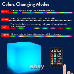 16 RGB Colors 4 Modes Waterproof Rechargeable LED Color-Changing Light Cube 8