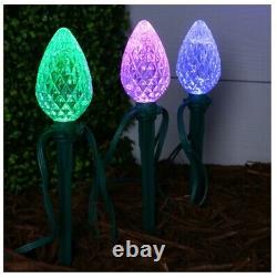 2 GE Color Effects 8-Marker Color Changing Christmas Light Bulb Pathway Markers