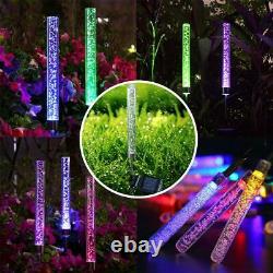 2 PCS Solar Powered Color Changing LED Stake Light Garden Path Yard Decor Lamp
