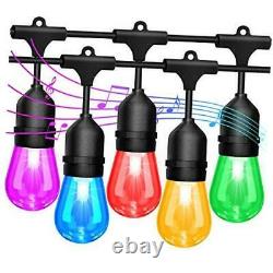 2-Pack 48FT String Lights Outdoor Sync with Music, LED RGB Color Changing