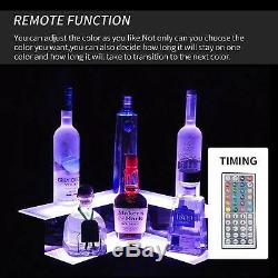 20'' Corner Liquor Bottle Display Shelf 2 Layer LED Lighted Color Changing With RC