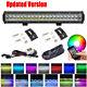 20 Led Light Bar Combo Bluetooth RGB Halo Color Changing Chasing & Free Wiring