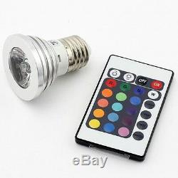 200 E27 3W RGB LED 16 Color Changing Light Bulb + IR Remote Control US Seller