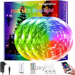 200Ft RGB LED Strip Lights Color Changing by 40Key Remote and Phone LED Strip